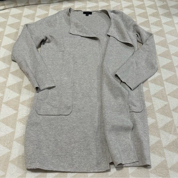 J crew Juliette collarless sweater blazer heather dove gray - Picture 3 of 5